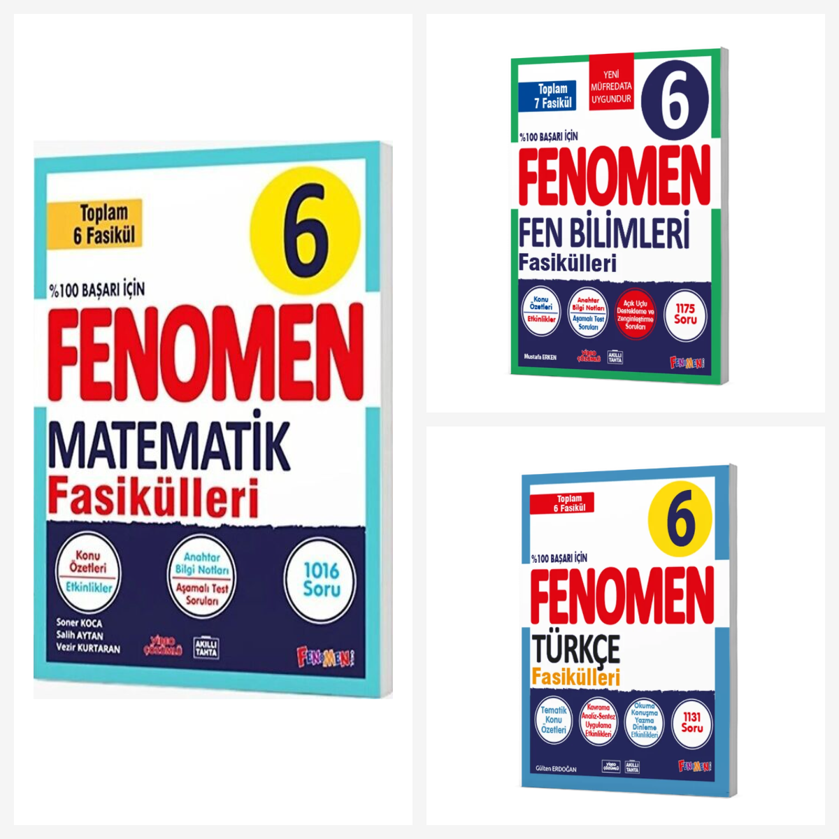 Fenomen 6. Sınıf Matematik + Fen + Türkçe Fasikülleri Seti 3 Kitap Fenomen Yayınları