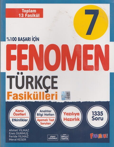 Fenomen 7. Sınıf Türkçe Fasikülleri Fenomen Yayınları