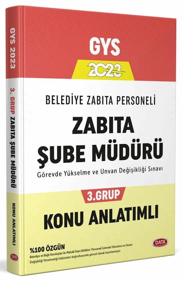 GYS Belediye Zabıta Personeli Zabıta Şube Müdürü 3. Grup Konu Anlatımlı Data Yayınları