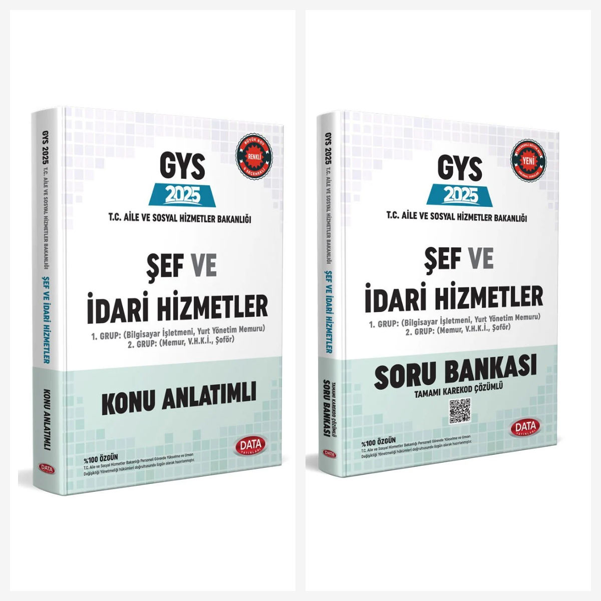 GYS T.C. Aile ve Sosyal Hizmetler Bakanlığı GYS Şef ve İdari Hizmetler Konu Anlatımlı Soru Bankası Seti Data Yayınları
