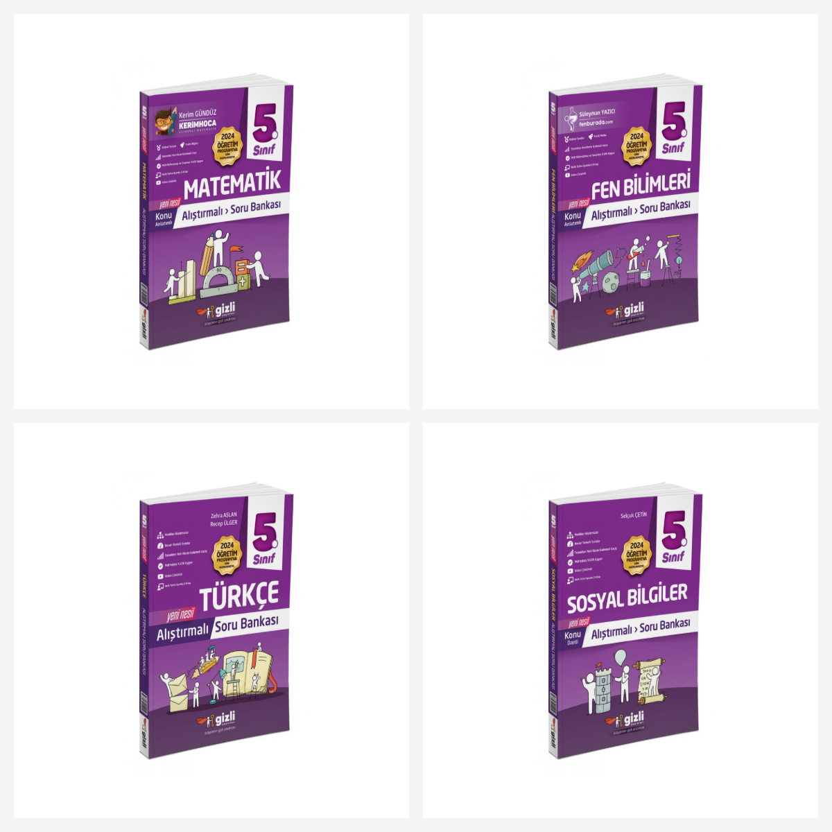 Gizli 5. Sınıf Tüm Dersler Alıştırmalı Soru Bankası Seti 4 Kitap Gizli Yayınları Gizli 5. Sınıf Tüm Dersler Alıştırmalı Soru Bankası Seti 4 Kitap Gizli Yayınları