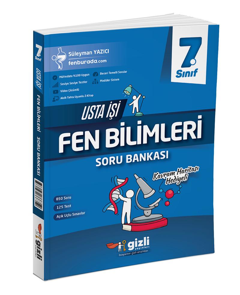 Gizli 7.Sınıf Fen Bilimleri Usta İşi Soru Bankası + Kavram Haritası Gizli Yayınları