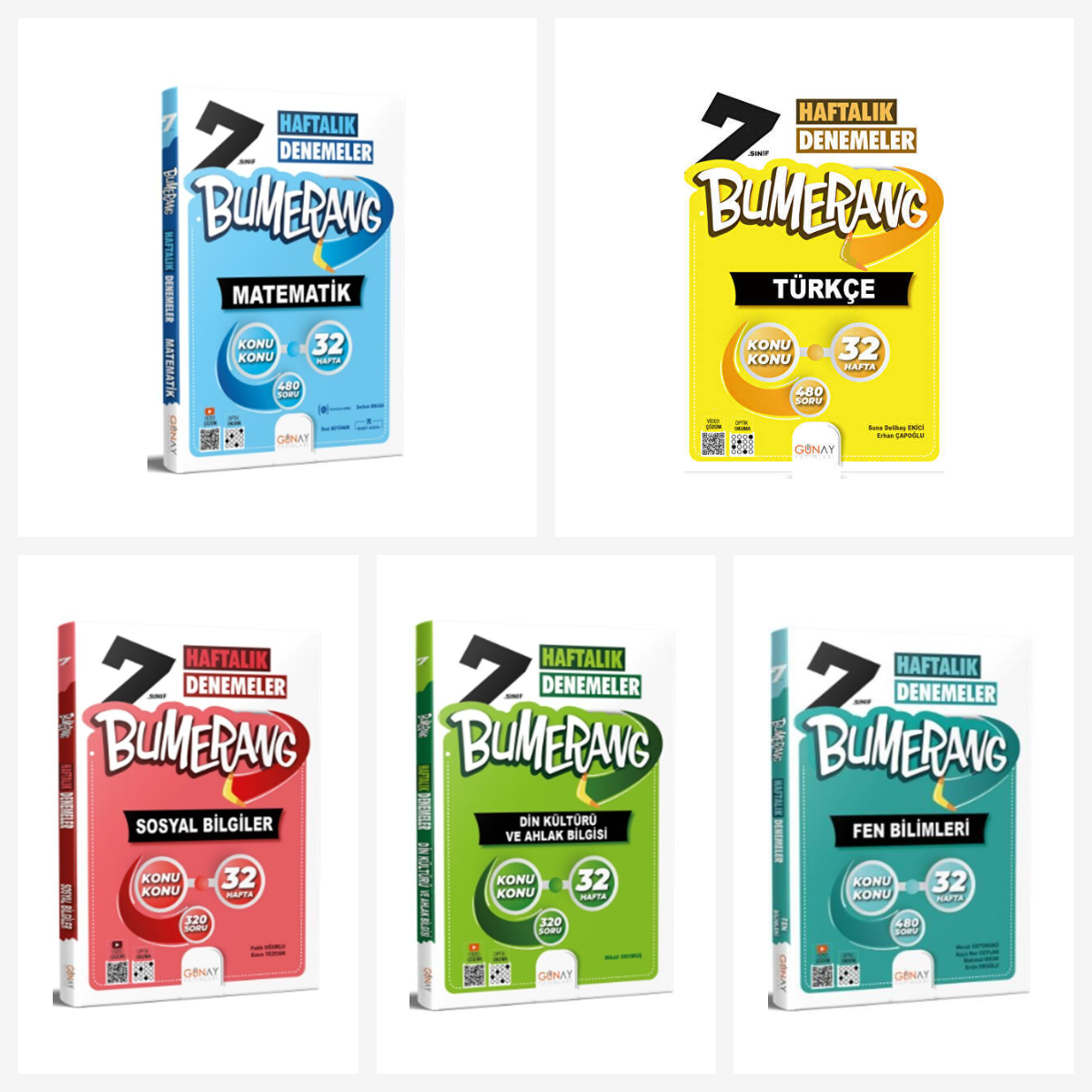 Günay 7. Sınıf Bumerang Serisi Tüm Dersler Deneme Seti Seti 5 Kitap Günay Yayınları Günay 7. Sınıf Bumerang Serisi Tüm Dersler Deneme Seti Seti 5 Kitap Günay Yayınları