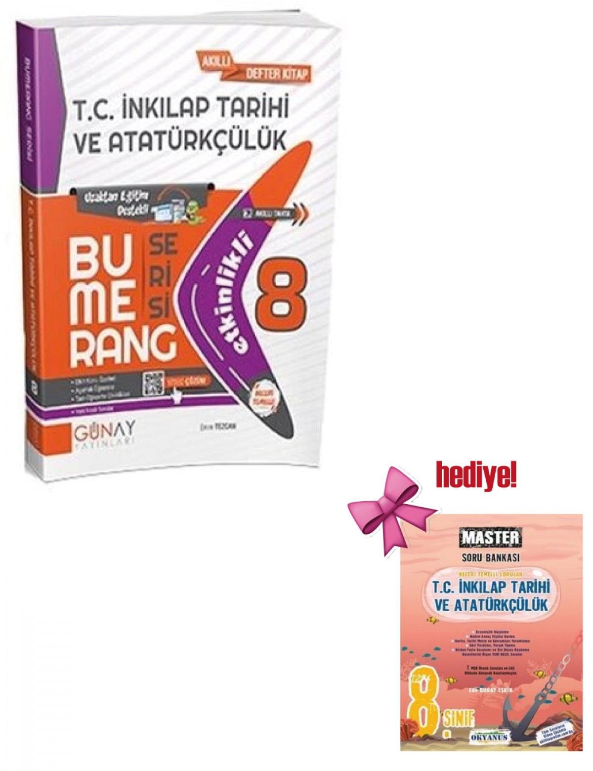 Günay 8. Sınıf Bumerang Etkinlikli T.C. İnkılap Tarihi ve Atatürkçülük + Okyanus İnkilap Soru Hediyeli