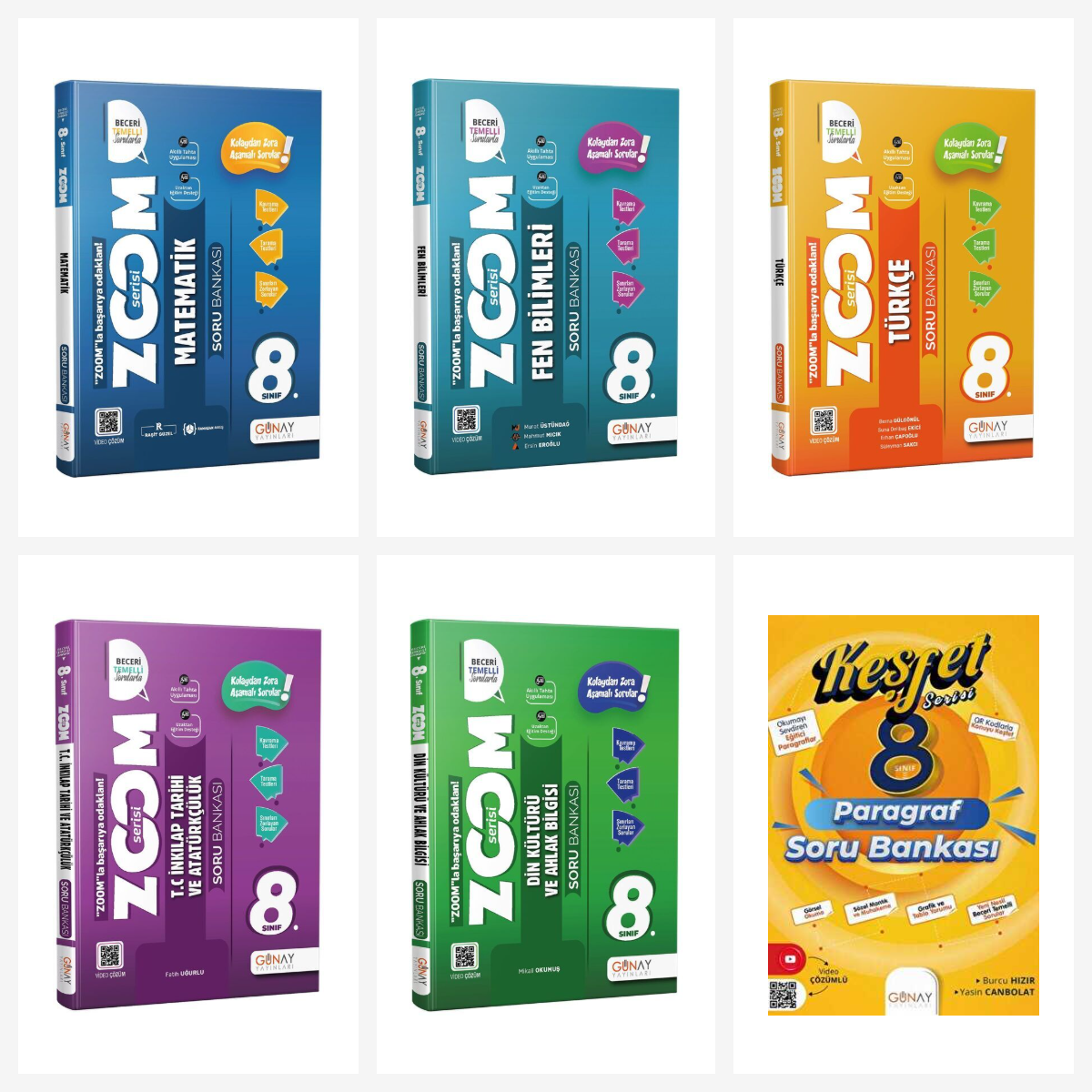Günay 8. Sınıf ZOOM Serisi Tüm Dersler Soru Bankası Seti 6 Kitap Günay Yayınları Günay 8. Sınıf ZOOM Serisi Tüm Dersler Soru Bankası Seti 6 Kitap Günay Yayınları
