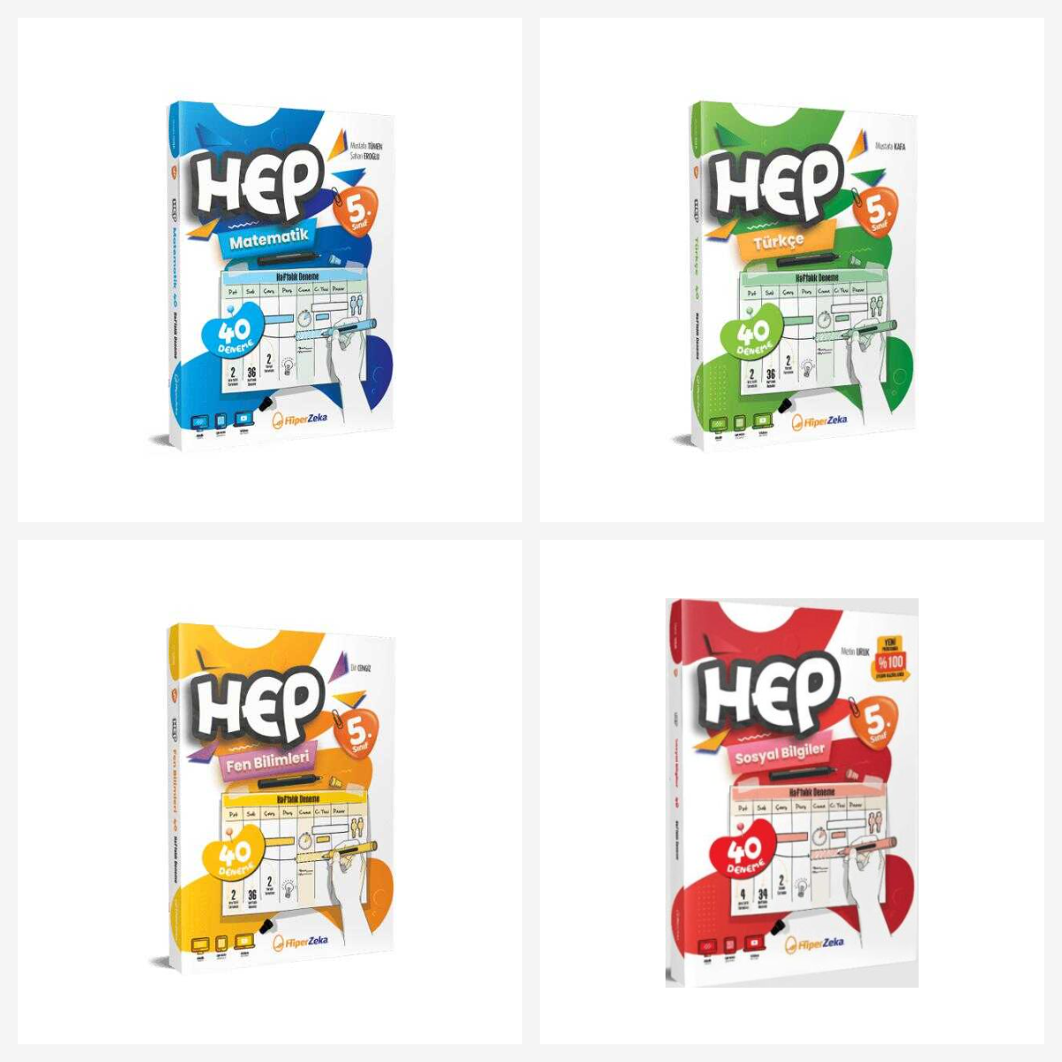 Hiper Zeka 5. Sınıf HEP Serisi Tüm Dersler Haftalık Deneme Föyleri Seti 4 Kitap Hiper Zeka Yayınları Hiper Zeka 5. Sınıf HEP Serisi Tüm Dersler Haftalık Deneme Föyleri Seti 4 Kitap Hiper Zeka Yayınları