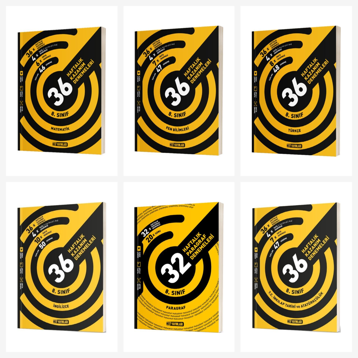 Hız 8. Sınıf Tüm Dersler Haftalık Denemeleri Seti 6 Kitap Hız Yayınları Hız 8. Sınıf Tüm Dersler Haftalık Denemeleri Seti 6 Kitap Hız Yayınları