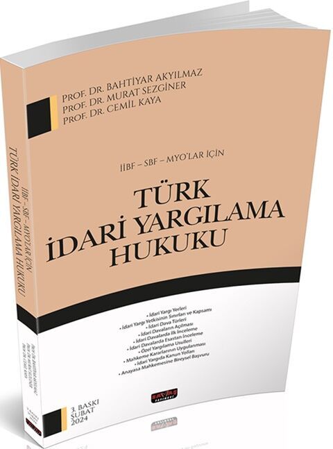 İİBF SBF MYO lar İçin Türk İdari Yargılama Hukuku Savaş Yayınevi