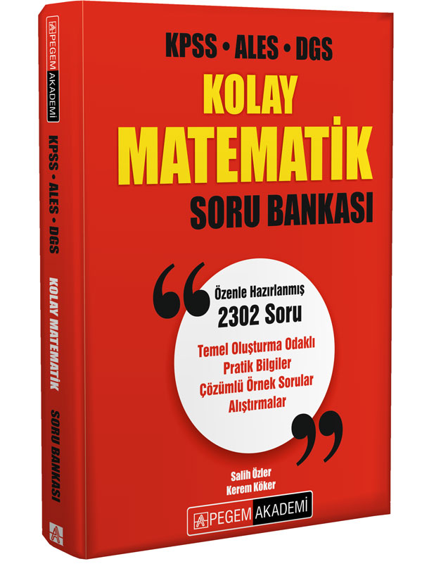 KPSS ALES DGS Kolay Matematik Soru Bankası Pegem Akademi Yayıncılık