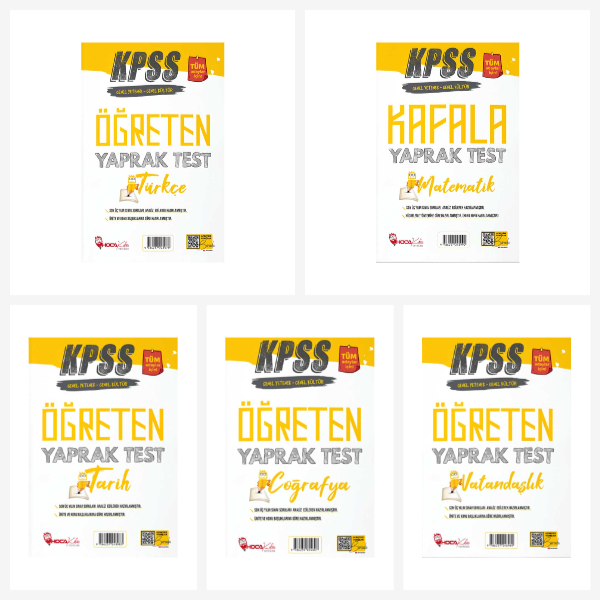 KPSS Genel Kültür Genel Yetenek Öğreten Yaprak Test Seti Hoca Kafası Yayınları KPSS Genel Kültür Genel Yetenek Öğreten Yaprak Test Seti Hoca Kafası Yayınları