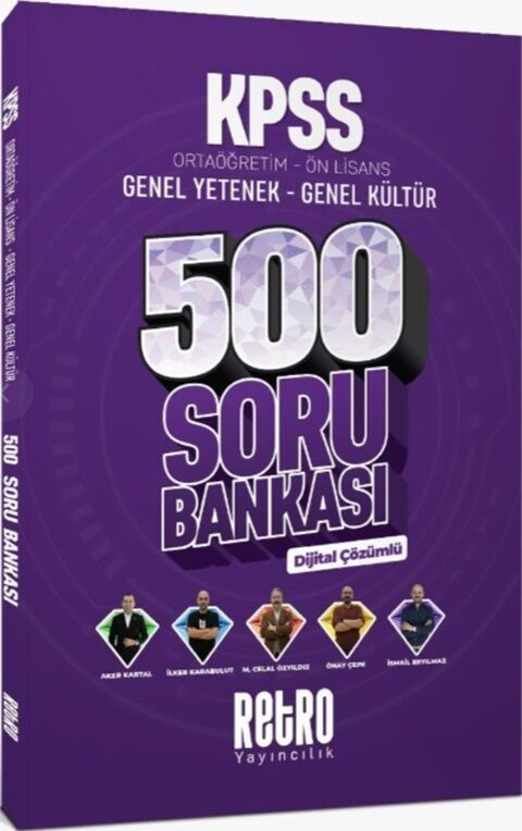 KPSS Genel Yetenek Genel Kültür Ortaöğretim Önlisans 500 Soru Bankası Retro Yayıncılık