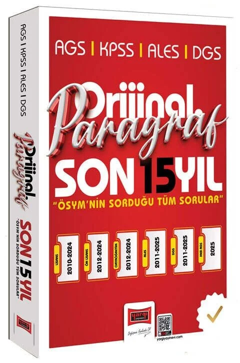 KPSS MEB-AGS ALES DGS Paragraf Orijinal Çıkmış Sorular Son 15 Yıl Çözümlü Yargı Yayınları