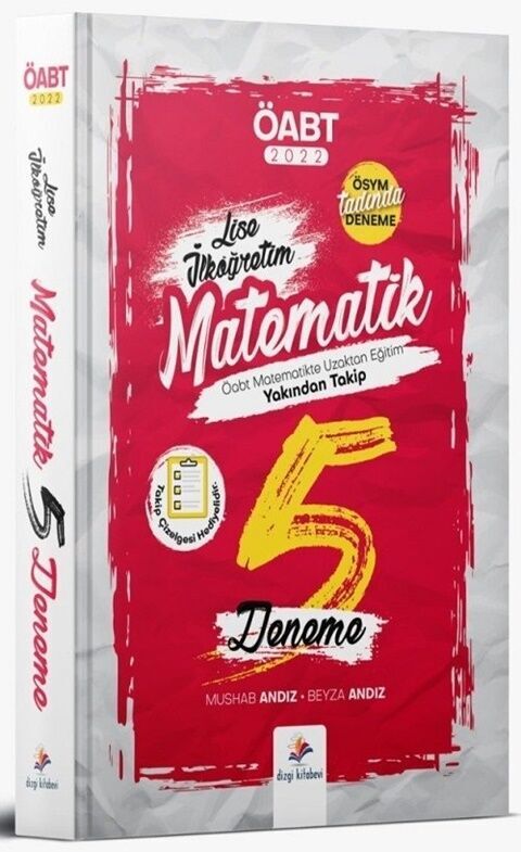 KPSS ÖABT İlköğretim Lise Matematik Öğretmenliği 5 Deneme Çözümlü Dizgi Kitap Yayınları