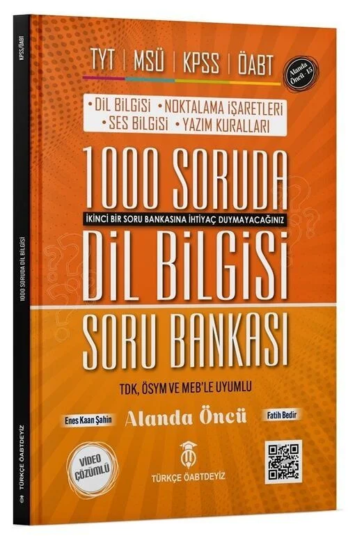 KPSS ÖABT TYT MSÜ Dil Bilgisi 1000 Soruda Soru Bankası - Enes Kaan Şahin Türkçe ÖABTDEYİZ
