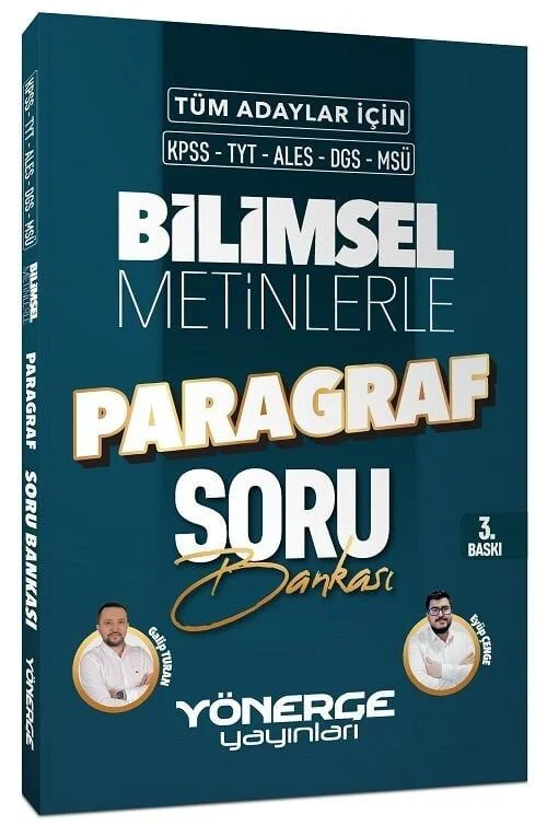 KPSS TYT ALES DGS MSÜ Bilimsel Metinlerle Paragraf Soru Bankası - Galip Turan Yönerge Yayınları