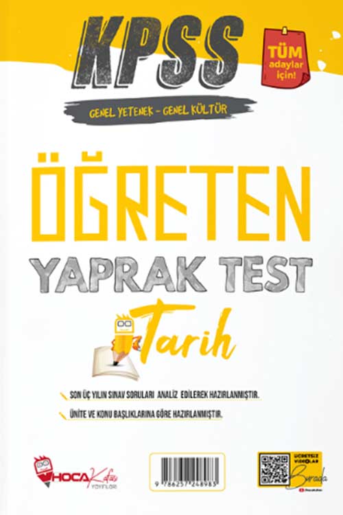 KPSS Tarih Öğreten Yaprak Test Hoca Kafası Yayınları KPSS Tarih Öğreten Yaprak Test Hoca Kafası Yayınları