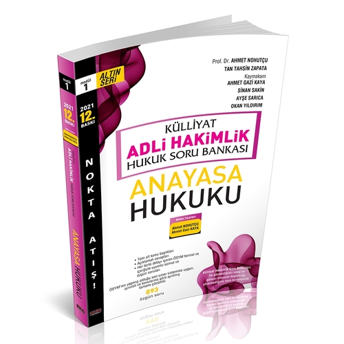 KÜLLİYAT Anayasa Hukuku Soru Bankası Adli Hakimlik 2021 Savaş Yayınları
