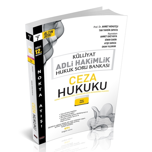 KÜLLİYAT Ceza Hukuku, CMK Soru Bankası Adli Hakimlik 2021 Savaş Yayınları
