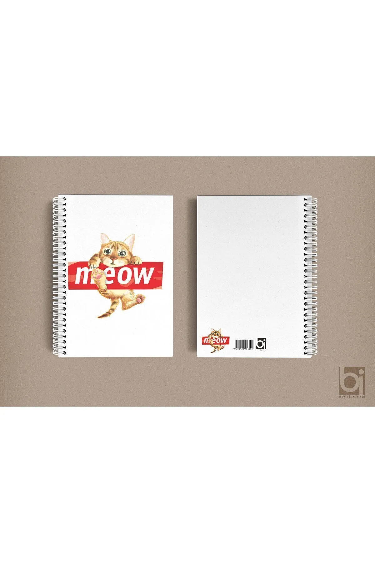 Binote Meow Kedi Çizgisiz Spiralli Not Defteri