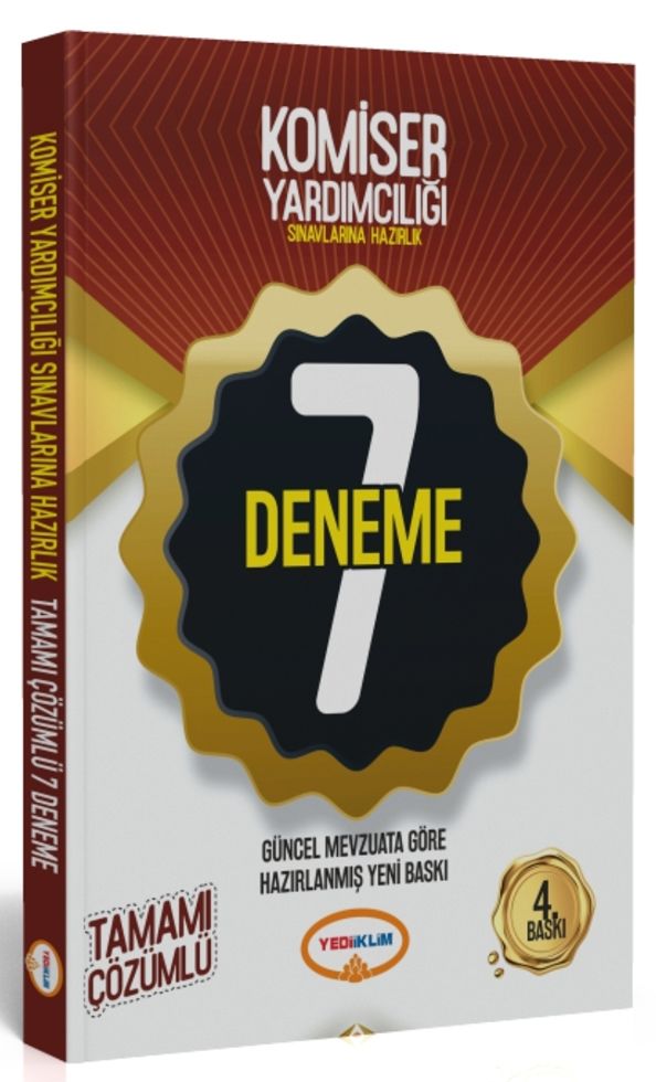 Komiser Yardımcılığı Sınavlarına Hazırlık Tamamı Çözümlü 7 Deneme Yediiklim Yayınları