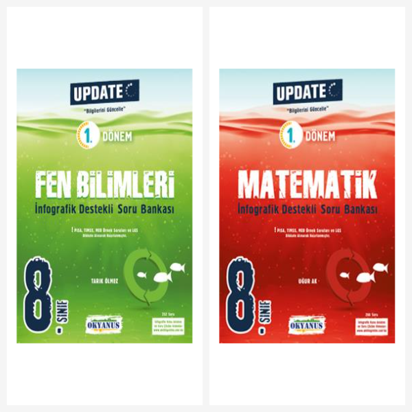 LGS 1. Dönem Update Fen Bilimleri + Matematik Soru Bankası Seti Okyanus Yayınları