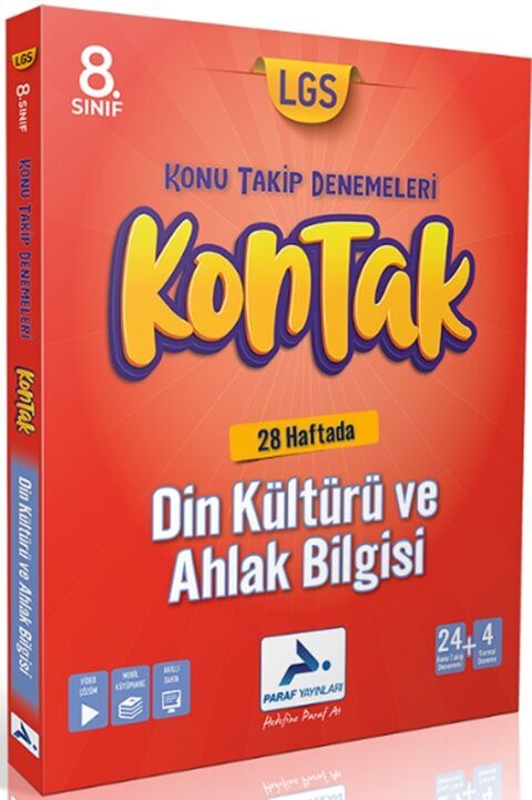 8. Sınıf LGS Din Kültürü ve Ahlak Bilgisi Kontak Konu Takip Denemeleri Paraf Yayınları