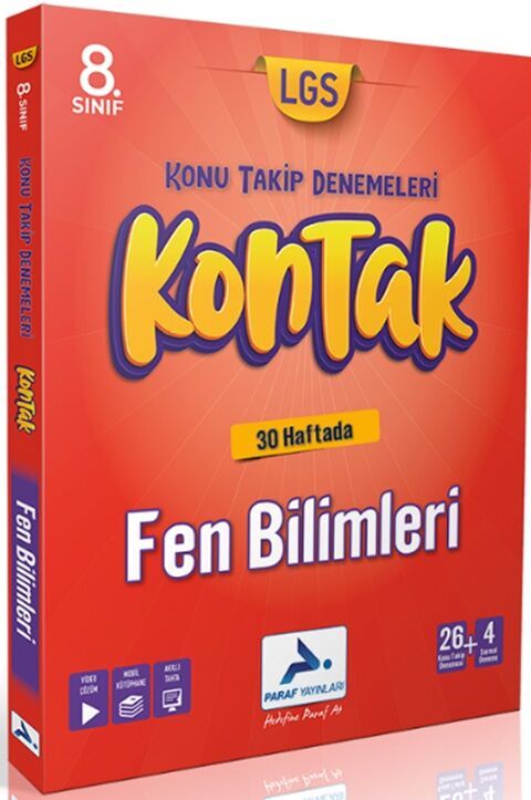 LGS 8. Sınıf Fen Bilimleri Kontak Konu Takip Denemeleri Paraf Yayınları
