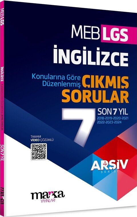 LGS İngilizce ARŞİV Serisi Konularına Göre Düzenlenmiş Son 7 Yıl Çıkmış Sorular Marka Yayınları