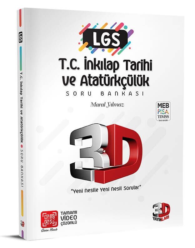 LGS T.C. İnkılap Tarihi ve Atatürkçülük Soru Bankası Tamamı Video Çözümlü 3D Yayınları