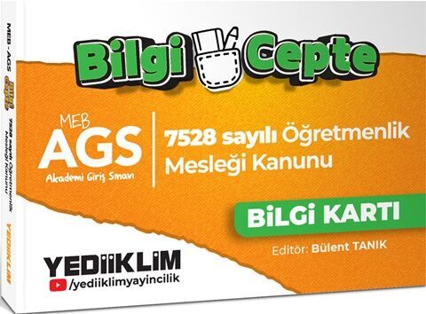 MEB AGS Bilgi Cepte 7528 Sayılı Öğretmenlik Meslek Kanunu Bilgi Kartı (Soru-Cevap) Yediiklim Yayınları