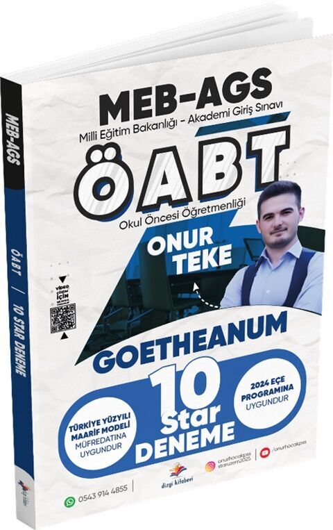 MEB AGS ÖABT Okul Öncesi Öğretmenliği Tamamı Video Çözümlü 10 Star Deneme Dizgi Kitap