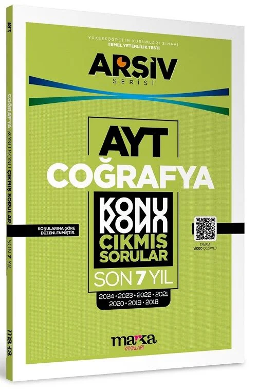 Marka YKS AYT Coğrafya Çıkmış Sorular Konu Konu Son 7 Yıl Tıpkı Basım Arşiv Serisi Çözümlü Marka Yayınları