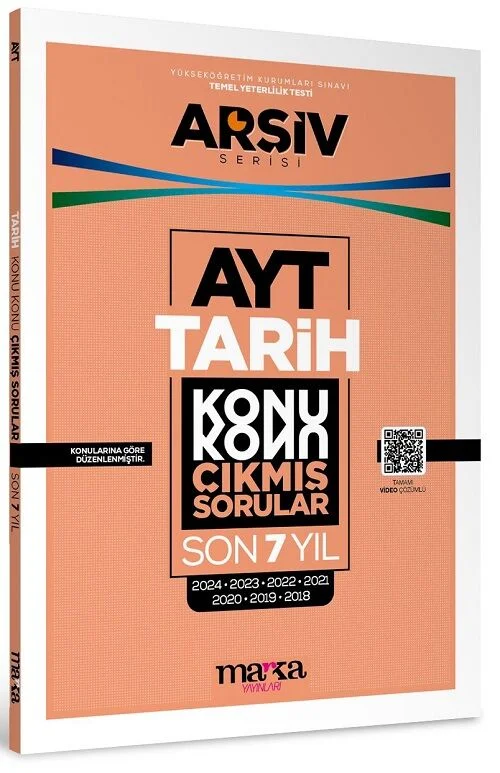 Marka YKS AYT Tarih Çıkmış Sorular Konu Konu Son 7 Yıl Tıpkı Basım Arşiv Serisi Çözümlü Marka Yayınları