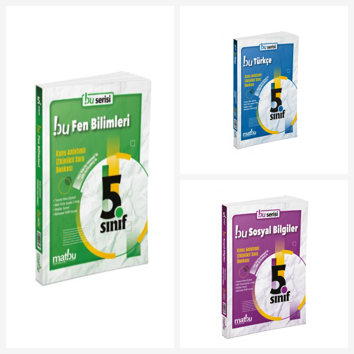 Matbu 5. Sınıf Fen + Türkçe + Sosyal Konu Anlatımlı Etkinlikli Soru Bankası Seti Matbu Yayınları Matbu 5. Sınıf Fen + Türkçe + Sosyal Konu Anlatımlı Etkinlikli Soru Bankası Seti Matbu Yayınları