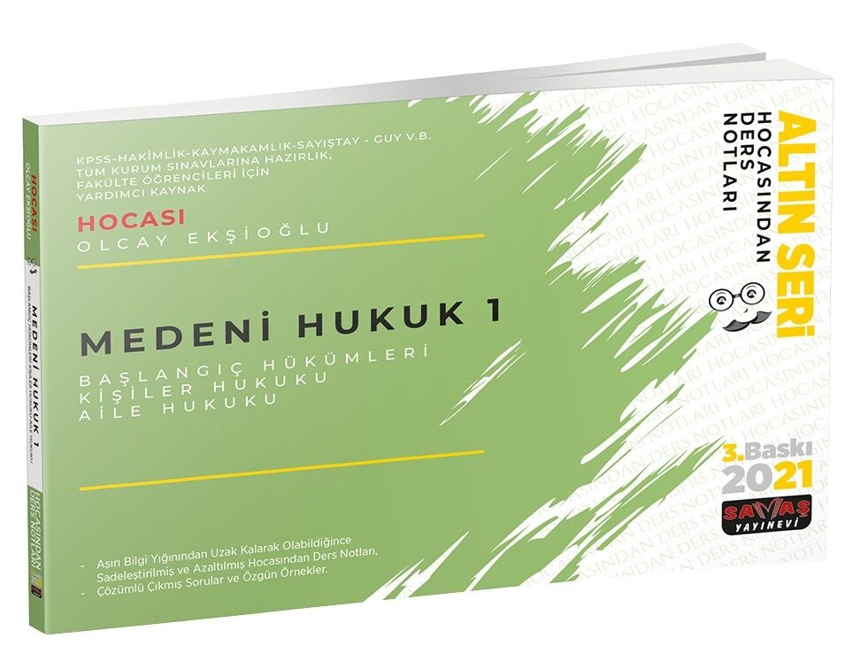 Medeni Hukuk 1 Ders Notları Savaş Yayınevi