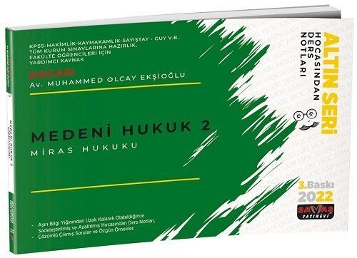Medeni Hukuk 2 Savaş Yayınevi
