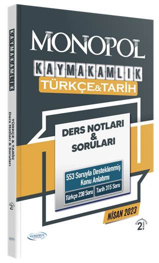 Monopol Kaymakamlık Türkçe ve Tarih Ders Notları ve Soruları 2. Baskı Monol Yayınları