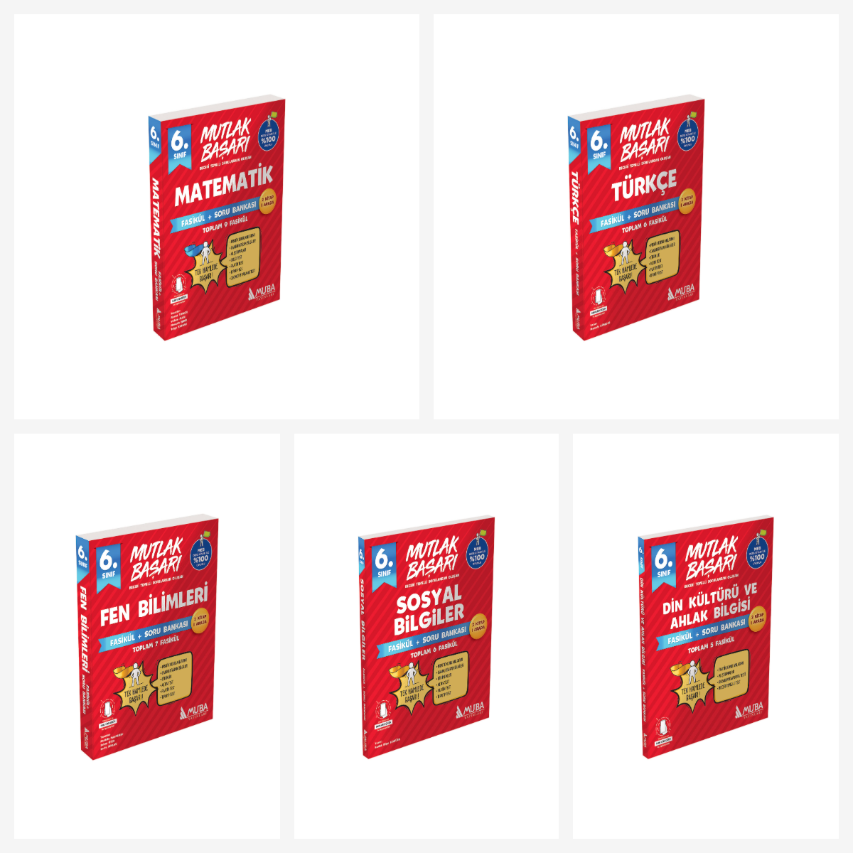 Muba 6.Sınıf Mutlak Başarı Tüm Dersler Fasikül + Soru Bankası Seti 5 Kitap Muba Yayınları Muba 6.Sınıf Mutlak Başarı Tüm Dersler Fasikül + Soru Bankası Seti 5 Kitap Muba Yayınları
