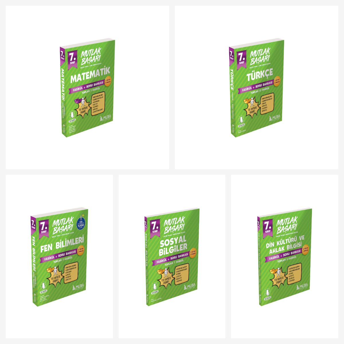 Muba 7. Sınıf Tüm Dersler Mutlak Başarı Fasikül ve Soru Bankası Seti 5 Kitap Muba Yayınları Muba 7. Sınıf Tüm Dersler Mutlak Başarı Fasikül ve Soru Bankası Seti 5 Kitap Muba Yayınları