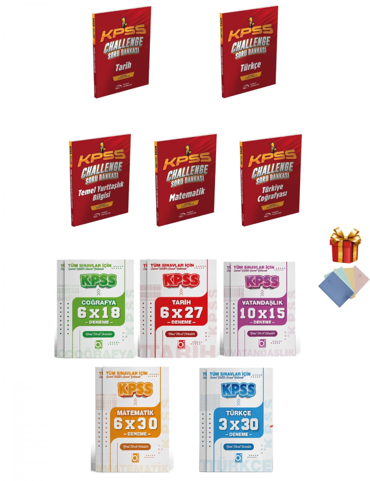 Murat KPSS Tüm Dersler CHALLENGE Çözümlü Soru Bankası ve Deneme Seti 10 Kitap Murat ve Bigelio Yayınları Murat KPSS Tüm Dersler CHALLENGE Çözümlü Soru Bankası ve Deneme Seti 10 Kitap Murat ve Bigelio Yayınları