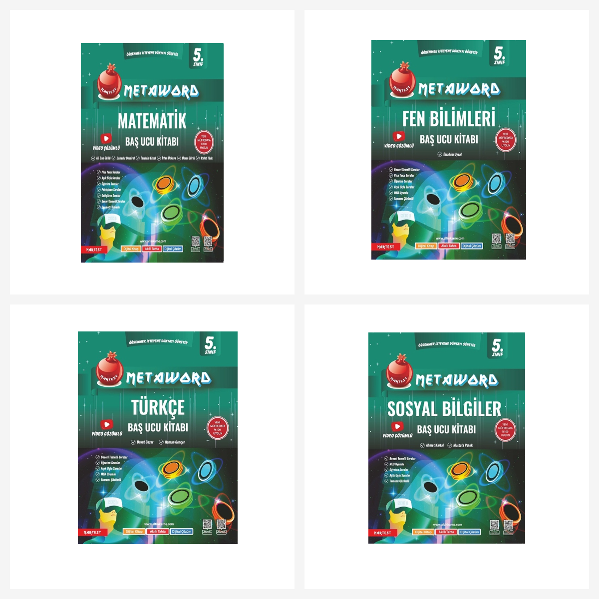 Nartest 5. Sınıf Metaword Tüm Dersler Maarif Modeli Soru Bankası 4 Kitap Nartest Yayınları