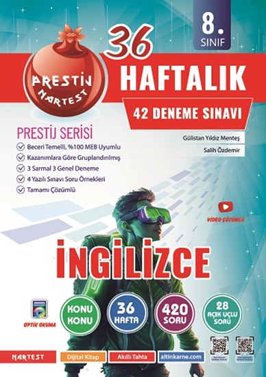 Nartest 8. Sınıf Haftalık İngilizce Denemeleri Nartest Yayınları Nartest 8. Sınıf Haftalık İngilizce Denemeleri Nartest Yayınları