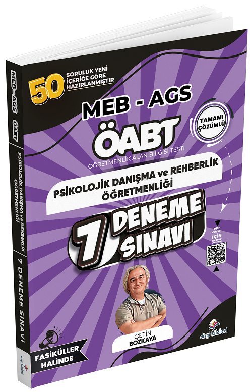 ÖABT MEB-AGS Psikolojik Danışma ve Rehberlik Öğretmenliği 7 Deneme Fasikül Çözümlü - Çetin Bozkaya Dizgi Kitap Yayınları