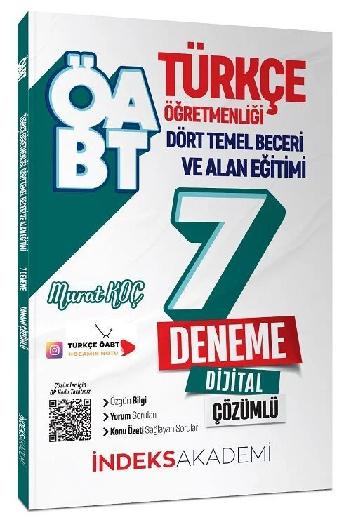 ÖABT Türkçe Dört Temel Beceri ve Alan Eğitimi 7 Deneme PDF Çözümlü - Murat Koç İndeks Akademi Yayıncılık