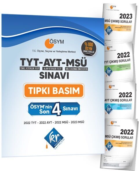 ÖSYM’nin TYT - AYT - MSÜ Son 4 Sınavı Çıkmış Sorular Tıpkı Basım Kitapçıkları KR Akademi Yayınları