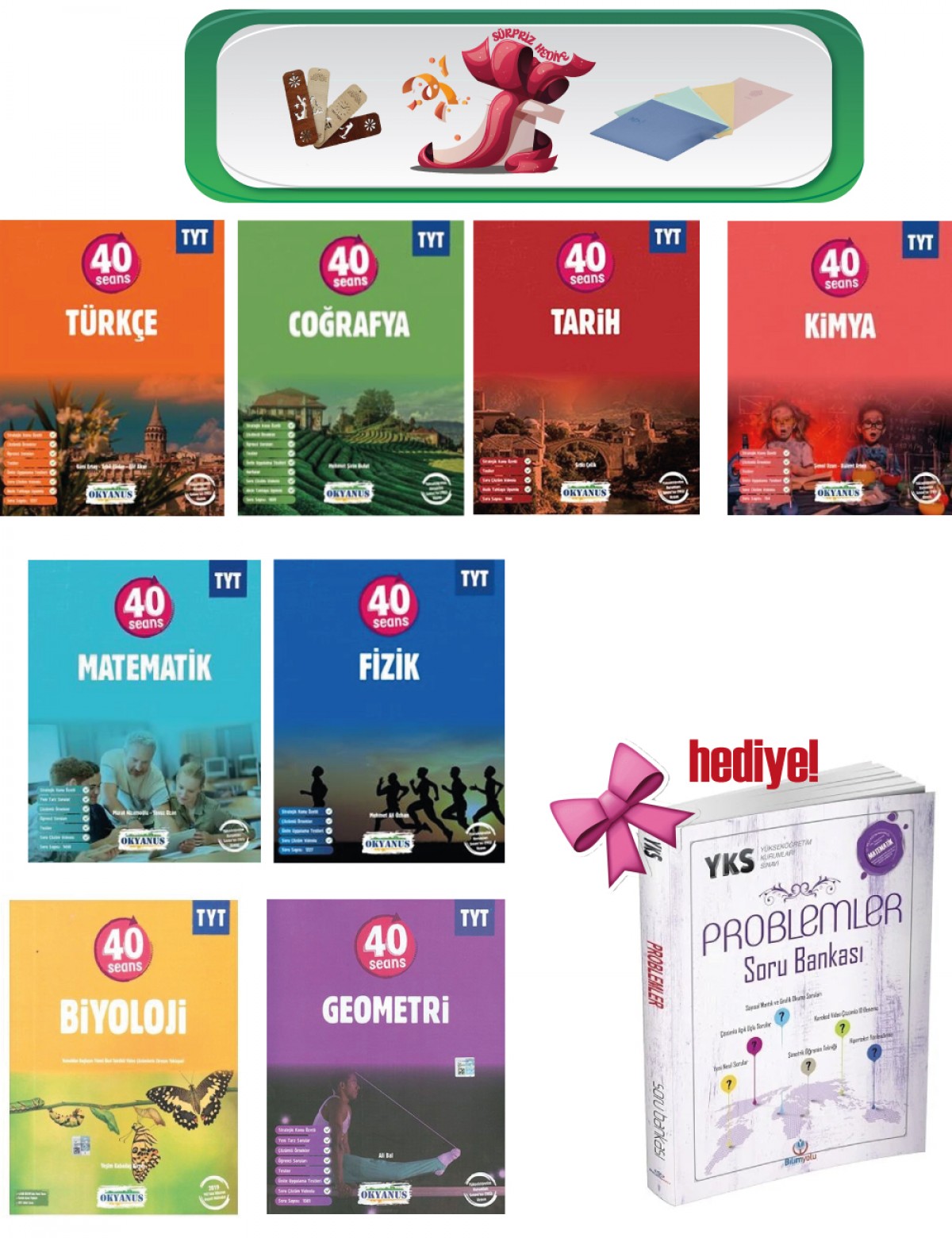 Okyanus 2026 TYT 40 Seansta Full Set Okyanus Yayınları + Problemler + Süpriz Hediyeler Okyanus 2026 TYT 40 Seansta Full Set Okyanus Yayınları + Problemler + Süpriz Hediyeler