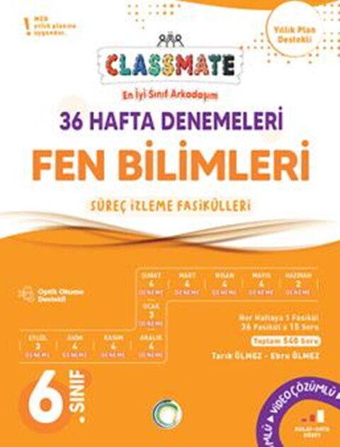 Okyanus 6. Sınıf Fen Bilimleri Classmate 36 Hafta Denemeleri Okyanus Yayınları Okyanus 6. Sınıf Fen Bilimleri Classmate 36 Hafta Denemeleri Okyanus Yayınları