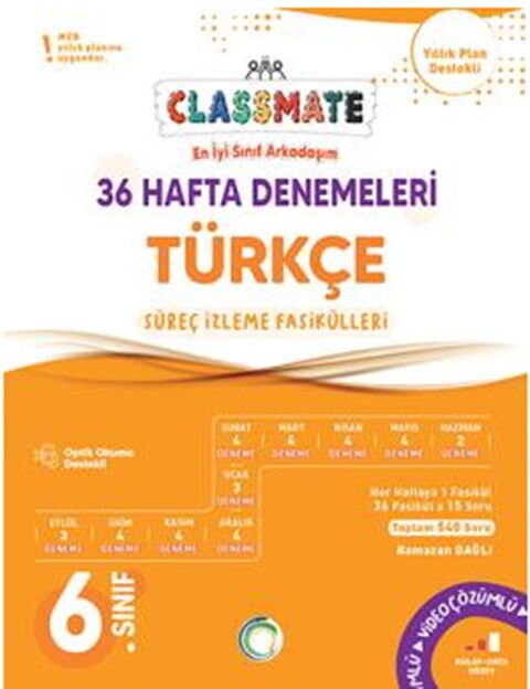Okyanus 6. Sınıf Türkçe Classmate 36 Hafta Denemeleri Okyanus Yayınları