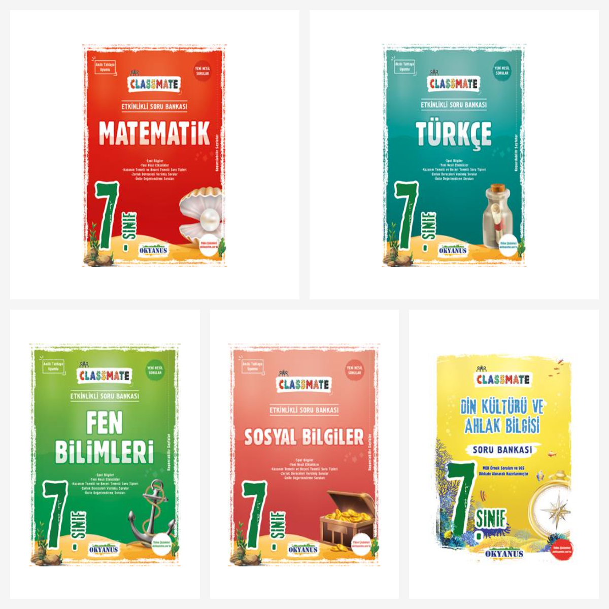 Okyanus 7. Sınıf Classmate Tüm Dersler Soru Bankası Seti 5 Kitap Okyanus Yayınları Okyanus 7. Sınıf Classmate Tüm Dersler Soru Bankası Seti 5 Kitap Okyanus Yayınları