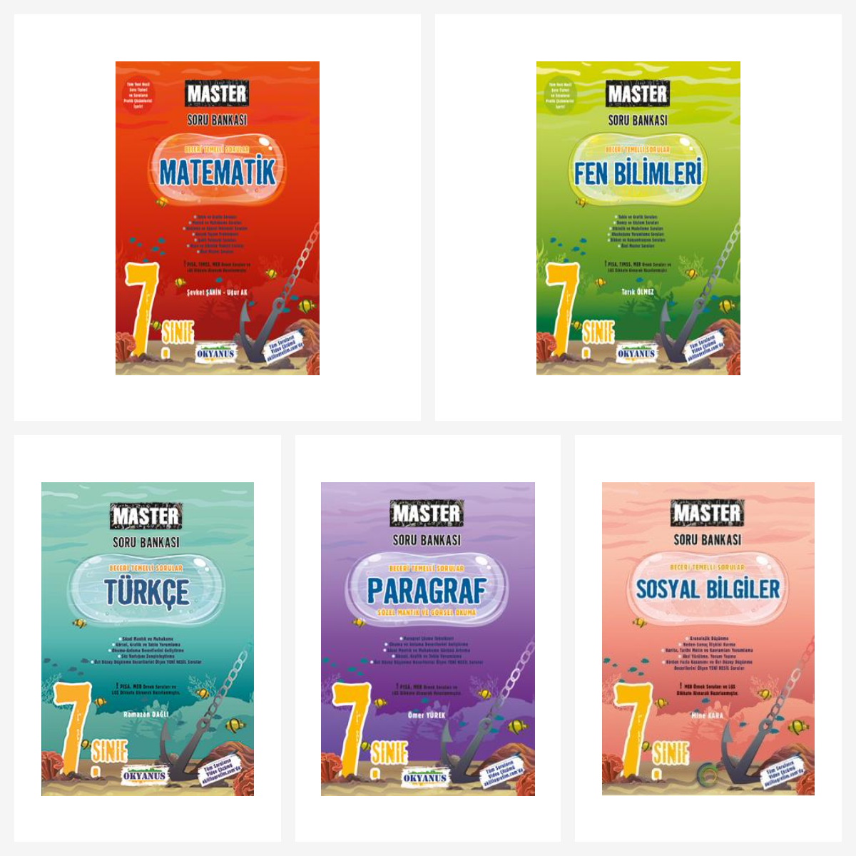 Okyanus 7. Sınıf Master Tüm Dersler Soru Bankası Seti 5 Kitap Okyanus Yayınları Okyanus 7. Sınıf Master Tüm Dersler Soru Bankası Seti 5 Kitap Okyanus Yayınları